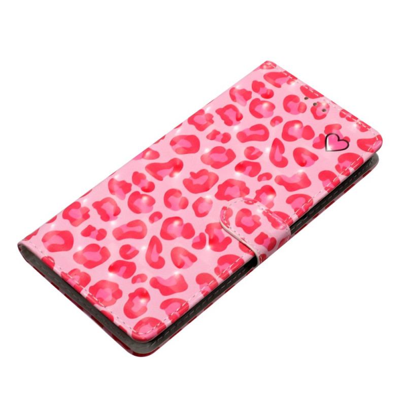 Fodral Oppo A98 5g 3d Rosa Leopard Med Rem