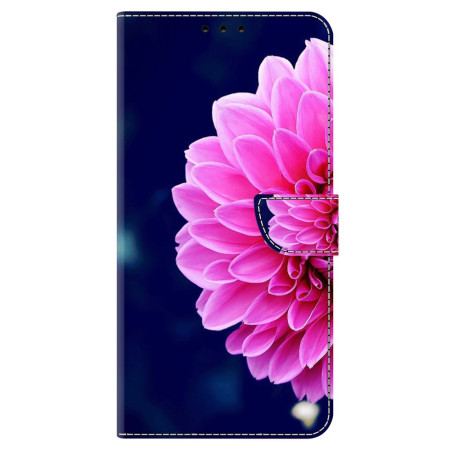 Fodral Oppo A98 5g Rosa Blommor På Blå Bakgrund