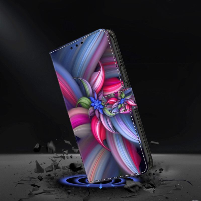 Läderfodral Oppo A98 5g Telefonfodral Färgglada Blommor