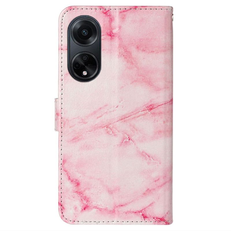 Läderskal Fodral Oppo A98 5g Rosa Marmor