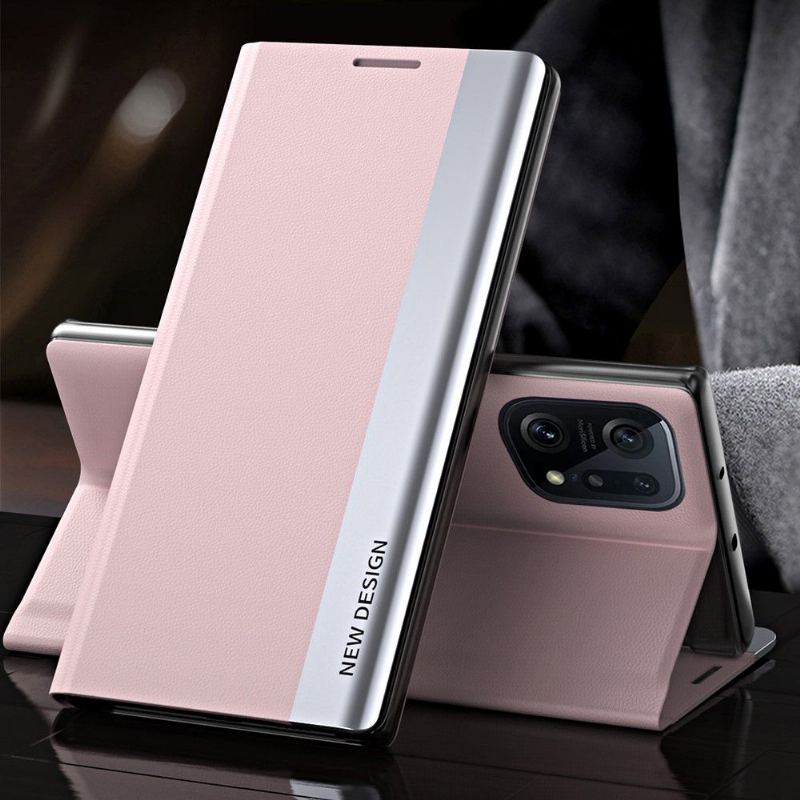 Fodral Case För Oppo Find X5 Pro Business Lädereffektmagnet