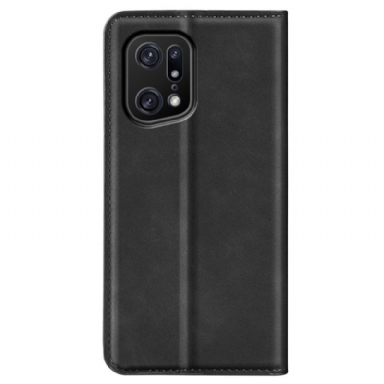 Fodral Case För Oppo Find X5 Pro Fallskydd Stativ I Konstläder