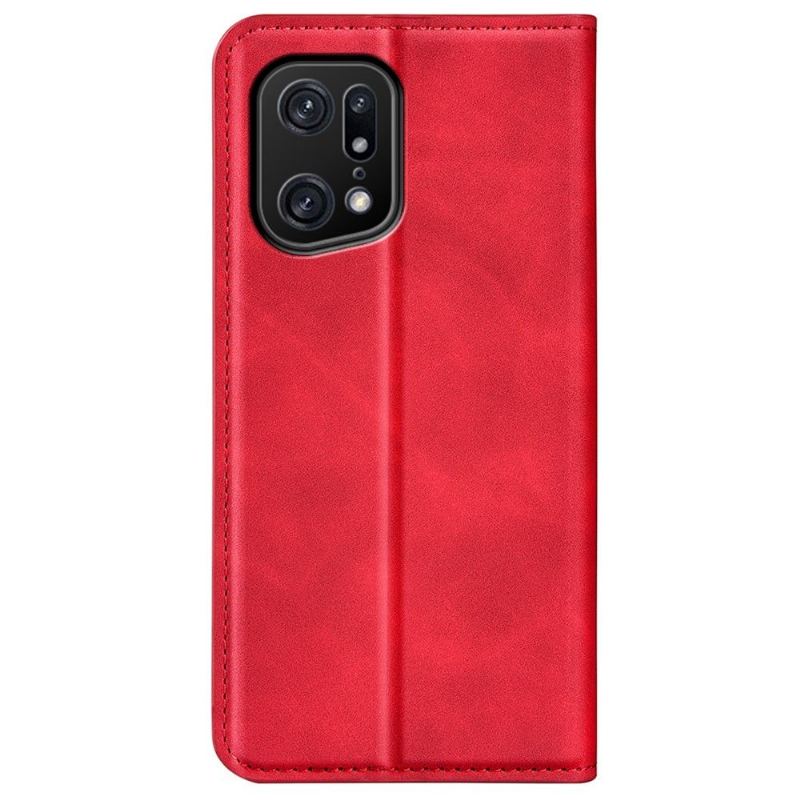 Fodral Case För Oppo Find X5 Pro Fallskydd Stativ I Konstläder