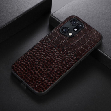 Skal För Oppo Find X5 Pro Colette Croc Effect Läder