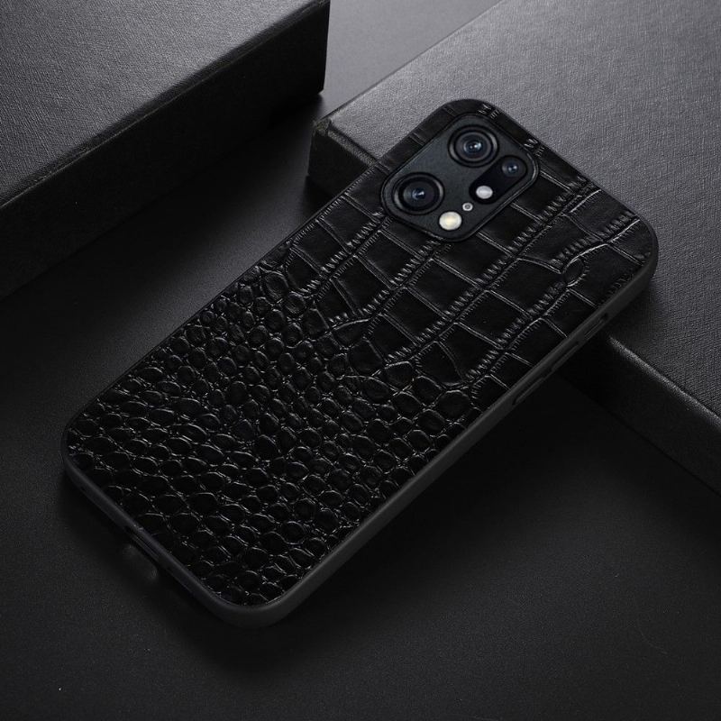 Skal För Oppo Find X5 Pro Colette Croc Effect Läder