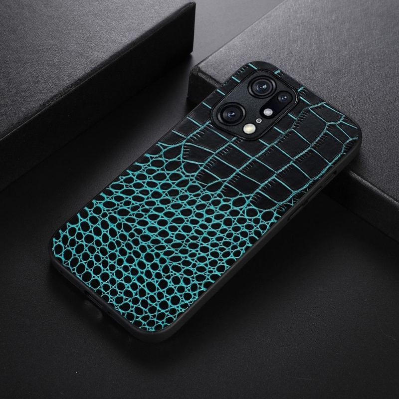 Skal För Oppo Find X5 Pro Colette Croc Effect Läder