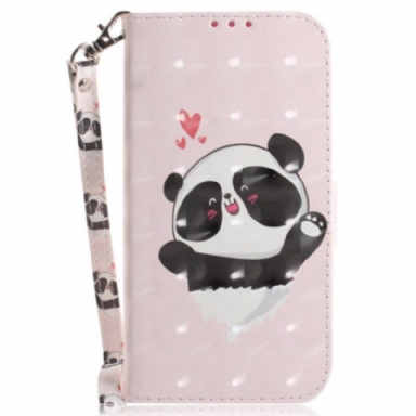 Folio-fodral Oppo Reno 8 Panda Love Med Snodd