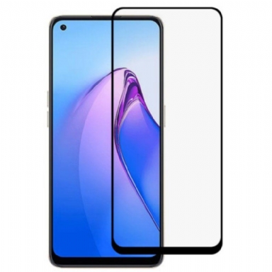 Oppo Reno 8 Skärmskydd I Härdat Glas Svarta Kanter