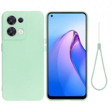 Skal Oppo Reno 8 Med Kedjar Strappy Flytande Silikon