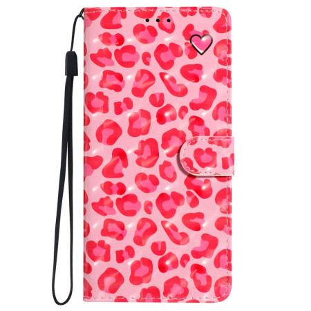 Fodral iPhone 16 Rosa Leopardtryck Med Rem