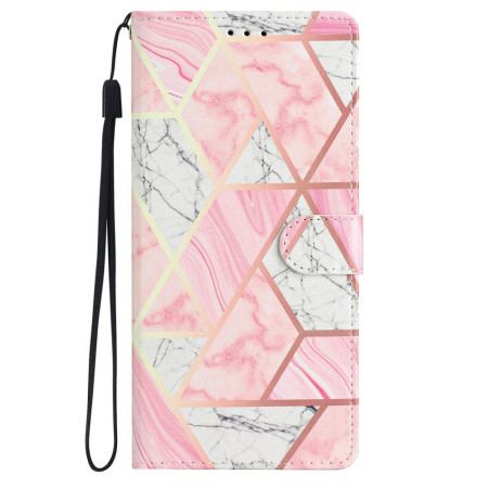 Fodral iPhone 16 Rosa Marmor Med Rem