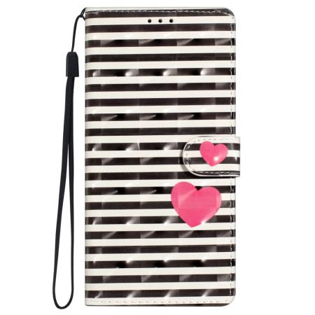 Fodral iPhone 16 Stripes And Hearts Strap