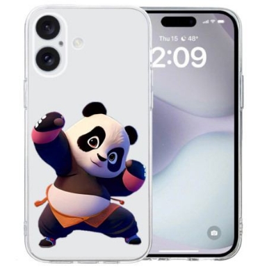 Skal iPhone 16 Transparent Panda Edge