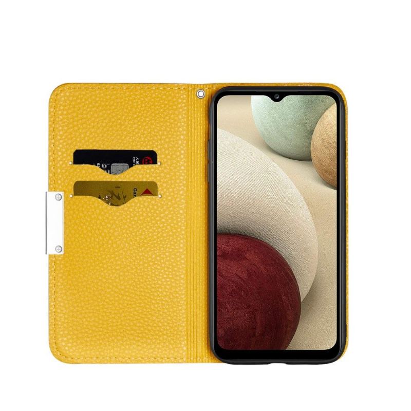 Folio-fodral För Samsung Galaxy A12 Fallskydd Läderfodral Grained Faux Leather Flip