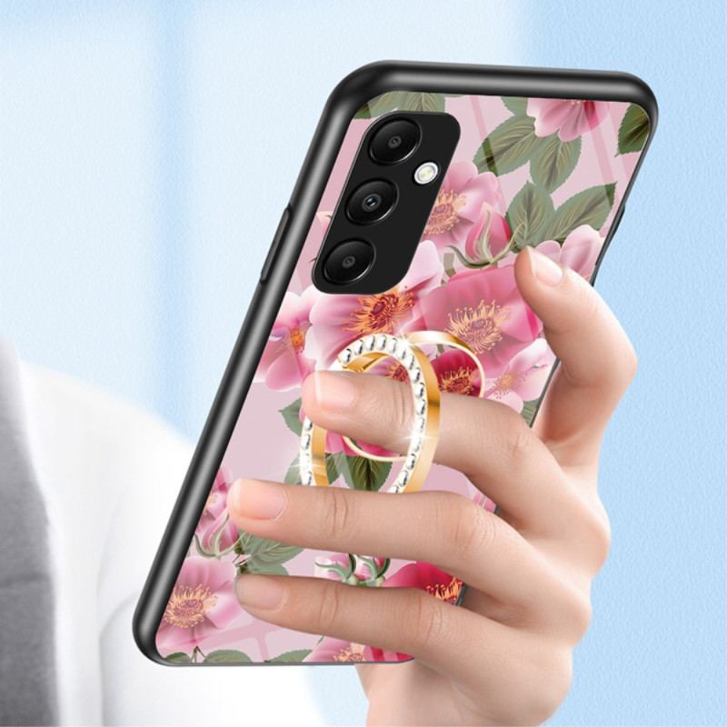 Skal Samsung Galaxy A55 5g Härdat Glas Med Blommönsterhållare