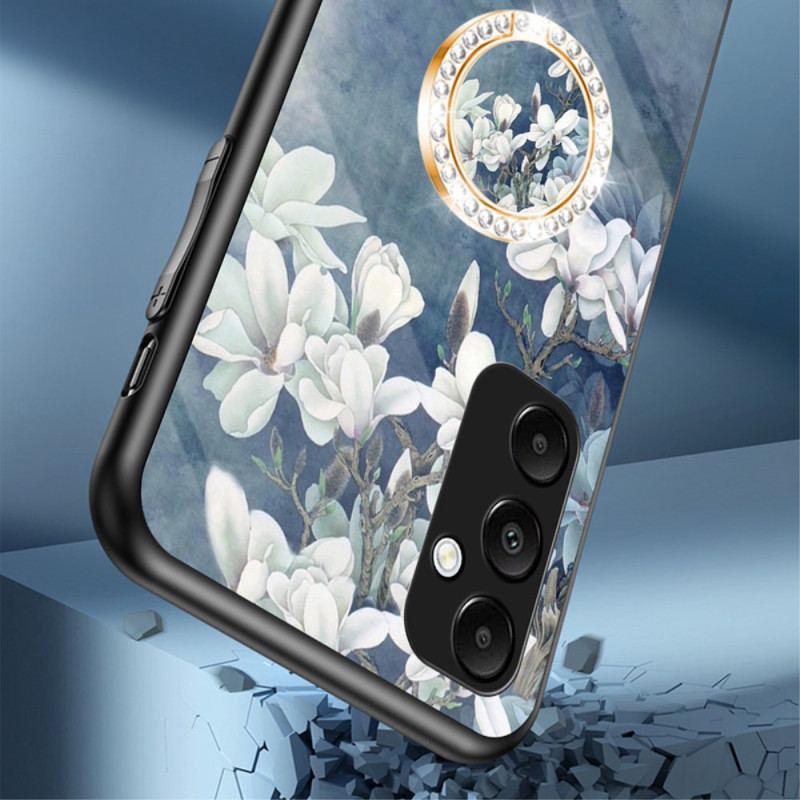 Skal Samsung Galaxy A55 5g Härdat Glas Med Blommönsterhållare