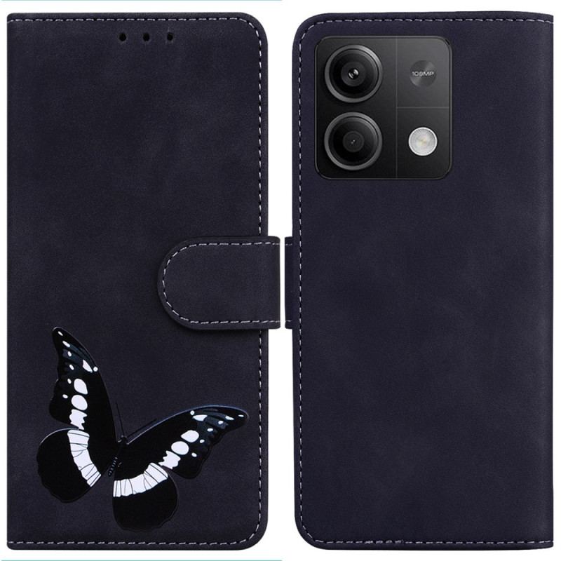 Läderfodral Xiaomi Redmi Note 13 5g Telefonfodral Fjärilsmönster