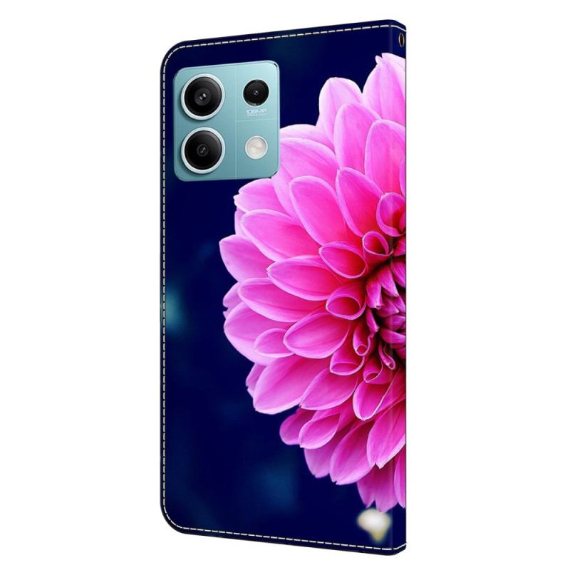 Läderfodral Xiaomi Redmi Note 13 5g Telefonfodral Rosa Blomma