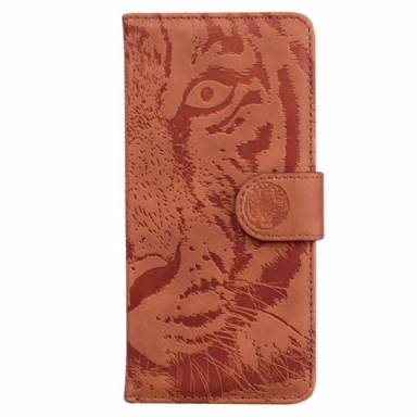 Läderfodral Xiaomi Redmi Note 13 5g Telefonfodral Tiger Footprint