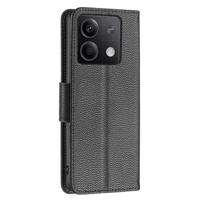 Skyddsfodral Xiaomi Redmi Note 13 5g Litchi Konstläder Med Rem