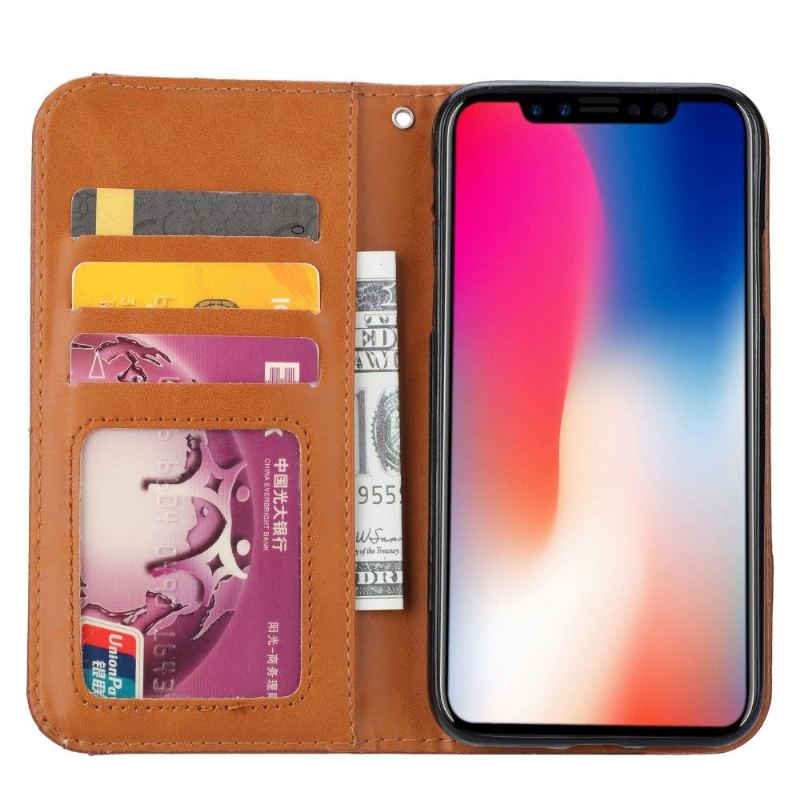 Fodral För iPhone XS Max Stativfodral Lädereffekt