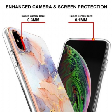 Skal För iPhone XS Max Färgad Marmor