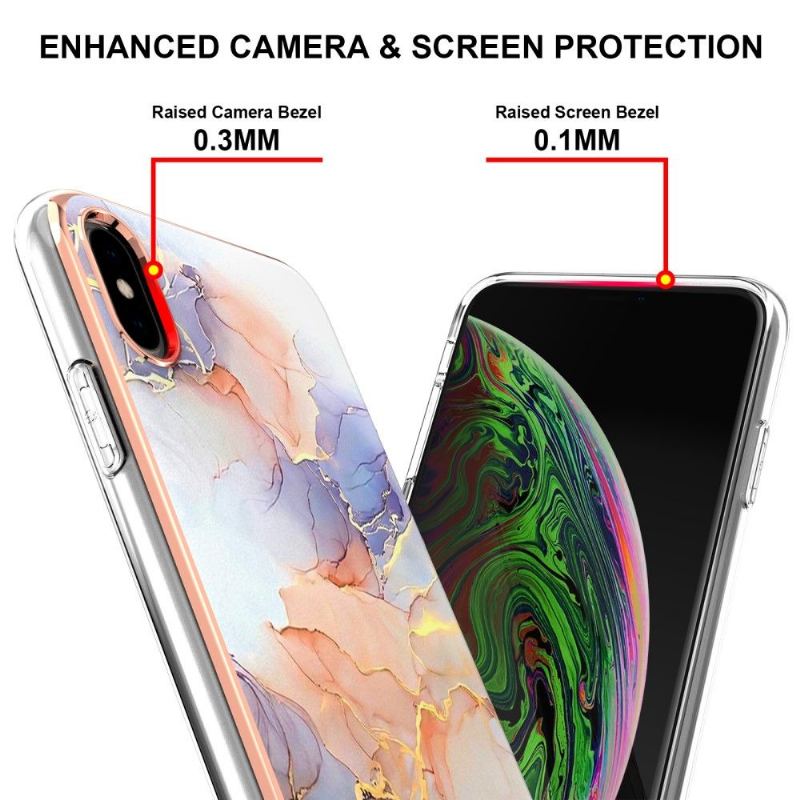 Skal För iPhone XS Max Färgad Marmor