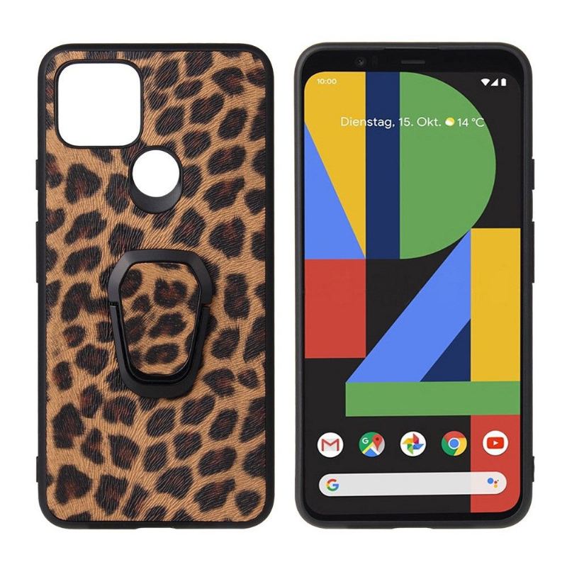 Skal För Google Pixel 5 Leopardmönster Med Ring