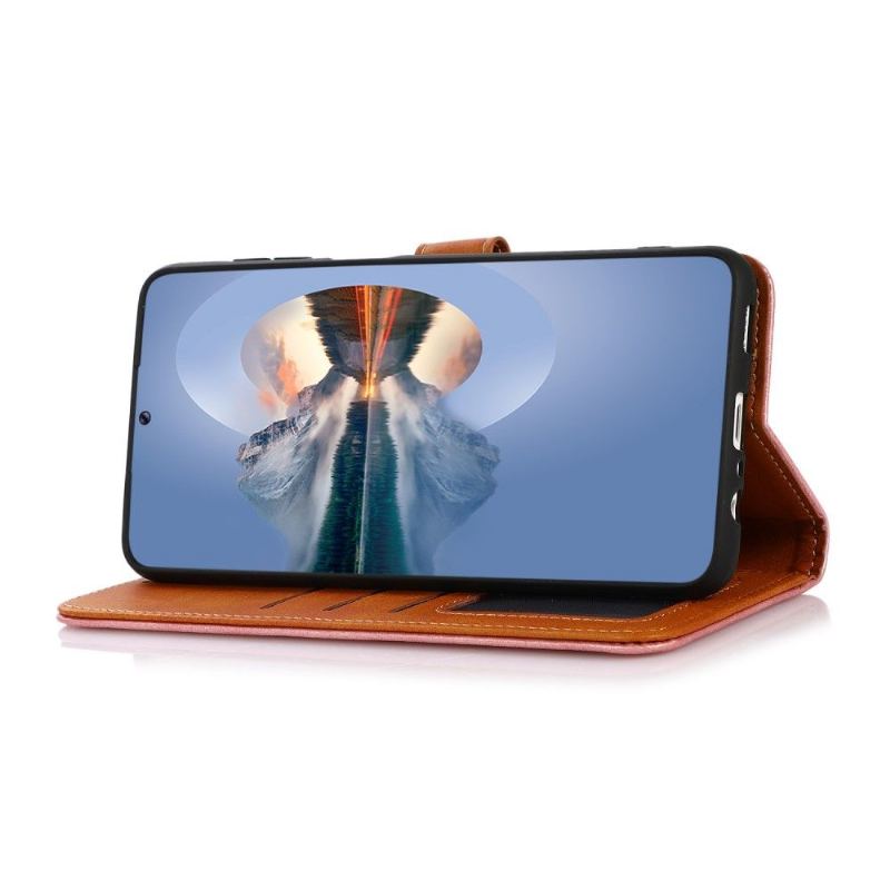 Folio-fodral För Motorola Moto G200 5G Fallskydd Khazneh Bicolor Konstläder