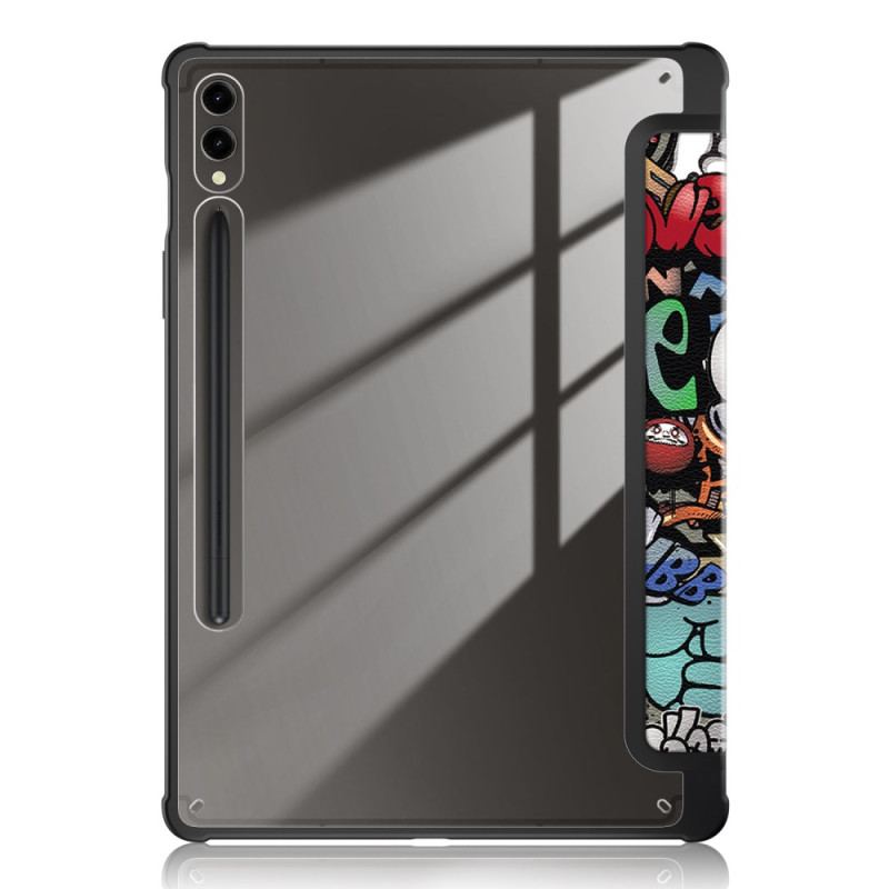 Samsung Galaxy Tab S9 Plus Transparent Graffiti Baksida