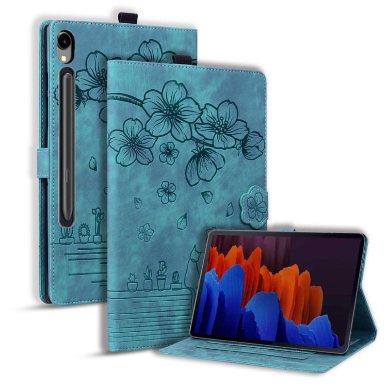 Fodral Samsung Galaxy Tab S9 Blomkatt