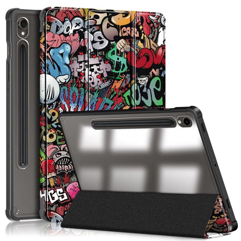 Samsung Galaxy Tab S9 Graffiti Transparent Rygg Stylus Hållare