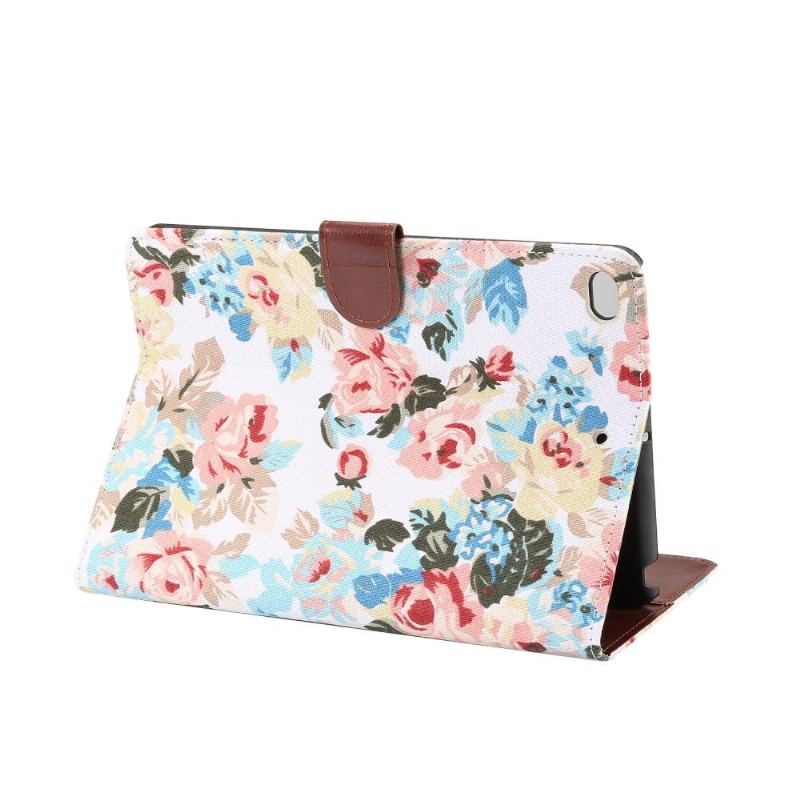 iPad Mini 2019 - Floral Cover Tyg Cover - Vit