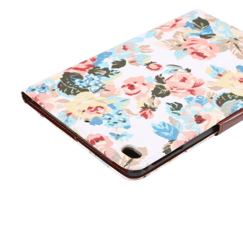 iPad Mini 2019 - Floral Cover Tyg Cover - Vit