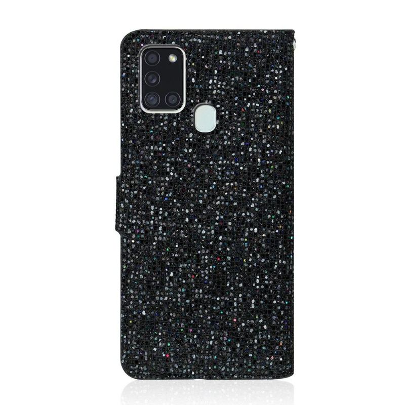 Fodral För Samsung Galaxy A21s Hemming Glitterkorthållare