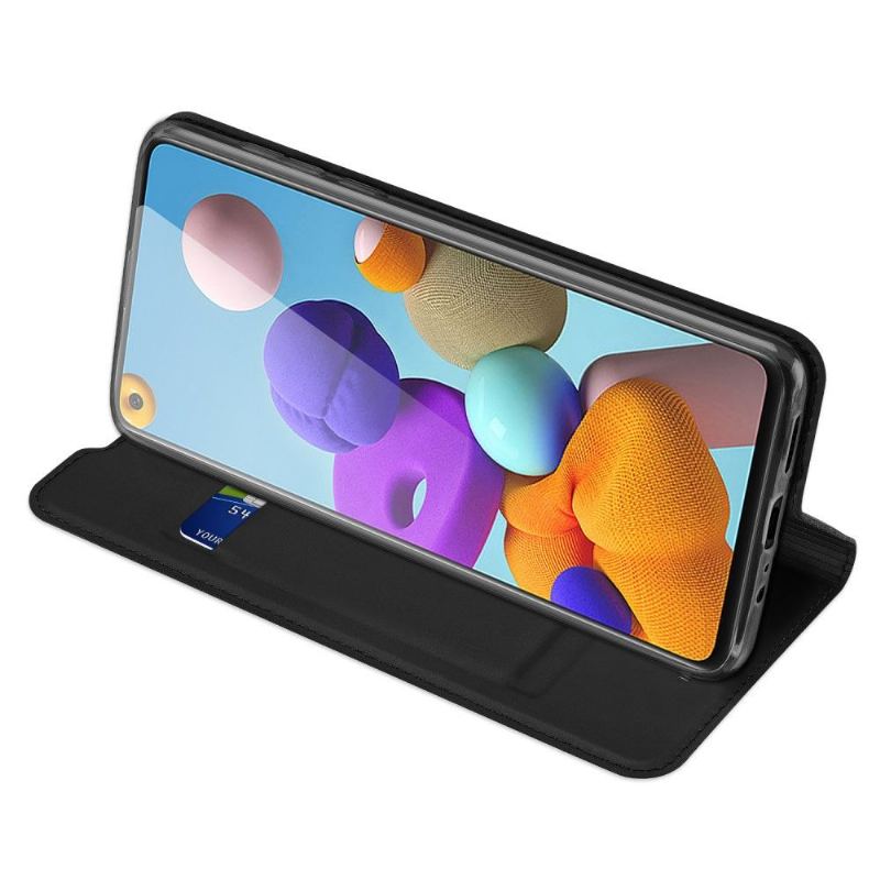 Folio-fodral För Samsung Galaxy A21s Fallskydd Satinbeläggning