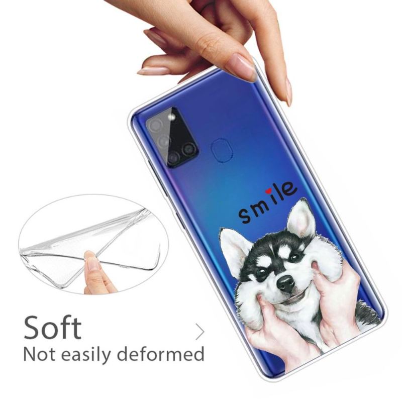 Mobilskal För Samsung Galaxy A21s Smile Dog