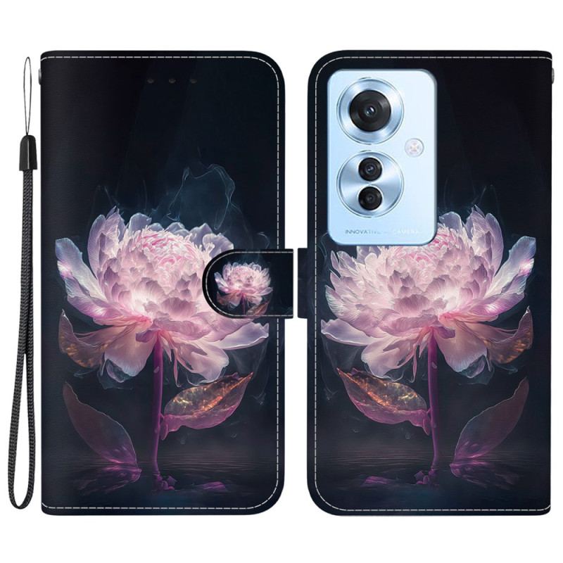 Fodral För Oppo Reno 11f 5g Lila Pion Med Rem