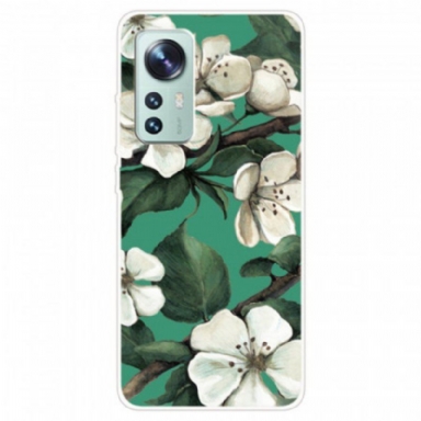 Mobilskal Xiaomi 12 / 12X Silikon Vita Blommor