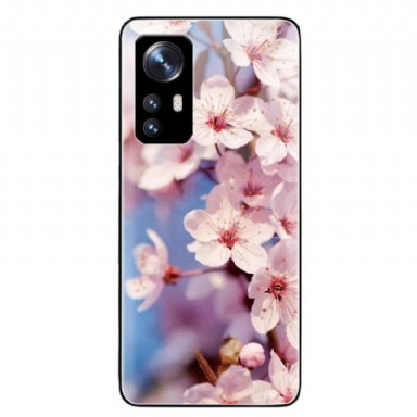 Skal Xiaomi 12 / 12X Realistiska Blommor I Härdat Glas