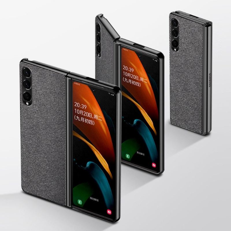 Mobilskal För Samsung Galaxy Z Fold 3 5G Lädereffekt I Tygstil