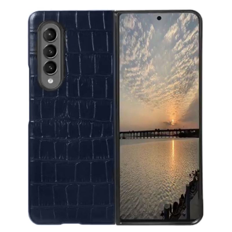 Skal För Samsung Galaxy Z Fold 3 5G Bedrijf Croc Skin Effect