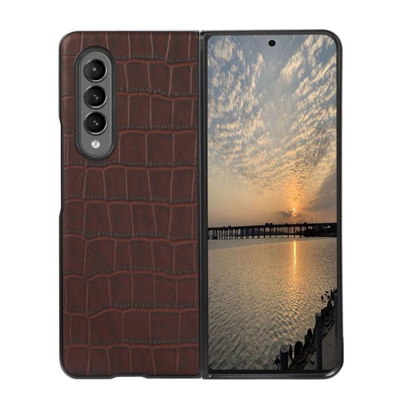 Skal För Samsung Galaxy Z Fold 3 5G Bedrijf Croc Skin Effect