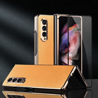 Skal För Samsung Galaxy Z Fold 3 5G Bedrijf Karbon + Skyddsfilm