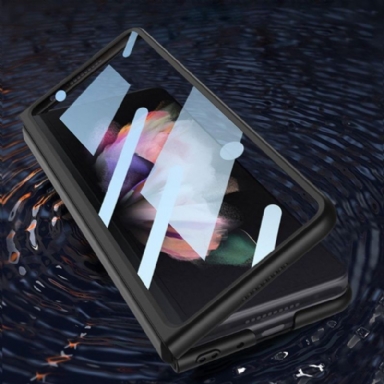 Skal För Samsung Galaxy Z Fold 3 5G Bedrijf Skyddsfodral Resväska + Härdat Glas