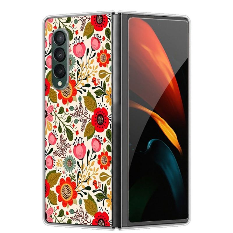 Skal För Samsung Galaxy Z Fold 3 5G Färgglada Blommor