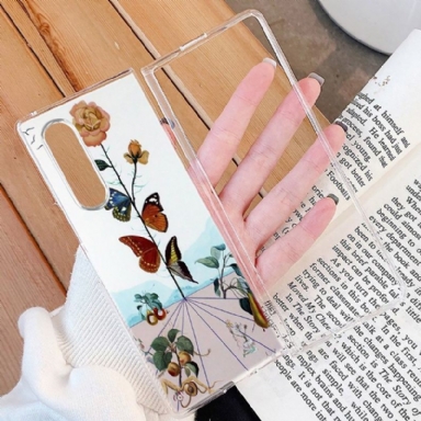 Skal För Samsung Galaxy Z Fold 3 5G Hemming Färgade Fjärilar