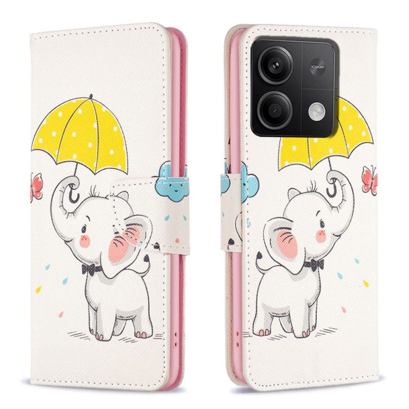 Fodral Xiaomi Redmi Note 13 4g Paraply Och Elefant