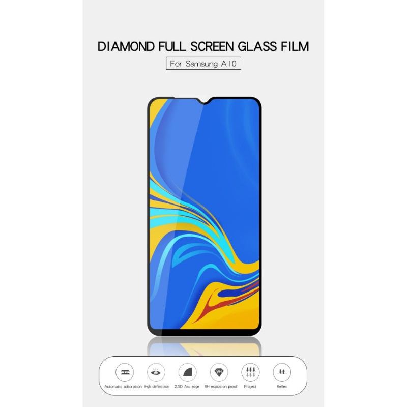 Samsung Galaxy A10 - Skärmskydd I Härdat Glas I Full Storlek - Svart