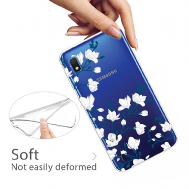 Skal För Samsung Galaxy A10 Fallskydd Vita Blommor